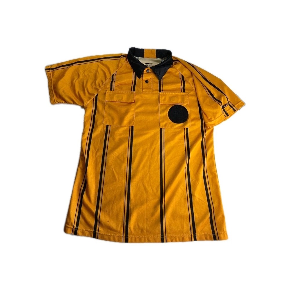 KwikGoal Official Referee Jersey SMALL YELLOW WITH BLACK‎ STRIPES